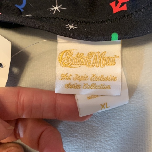 Sailor Moon Luna Symbols Skirted Swim Bottoms hot topic black multicolor XL - Picture 7 of 12